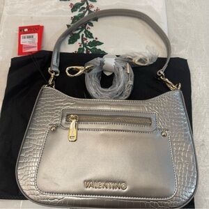 Valentino Metallic Silver Shoulder Bag